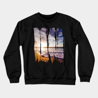 Summer Beach With Ocean Water And A Sunset Crewneck Sweatshirt